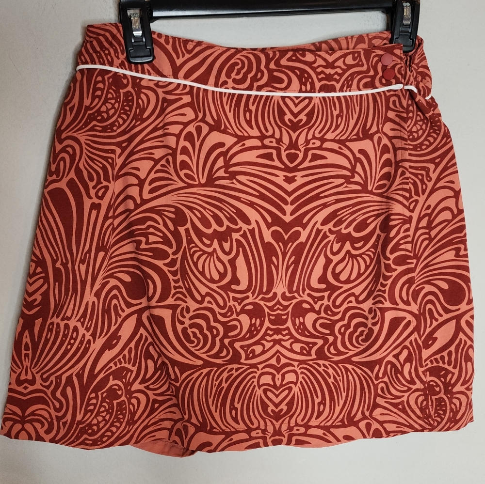 Patagonia Button Out Boardie Shorts Wrap‎ Skirt Size 6 Coral Red - Picture 15 of 16